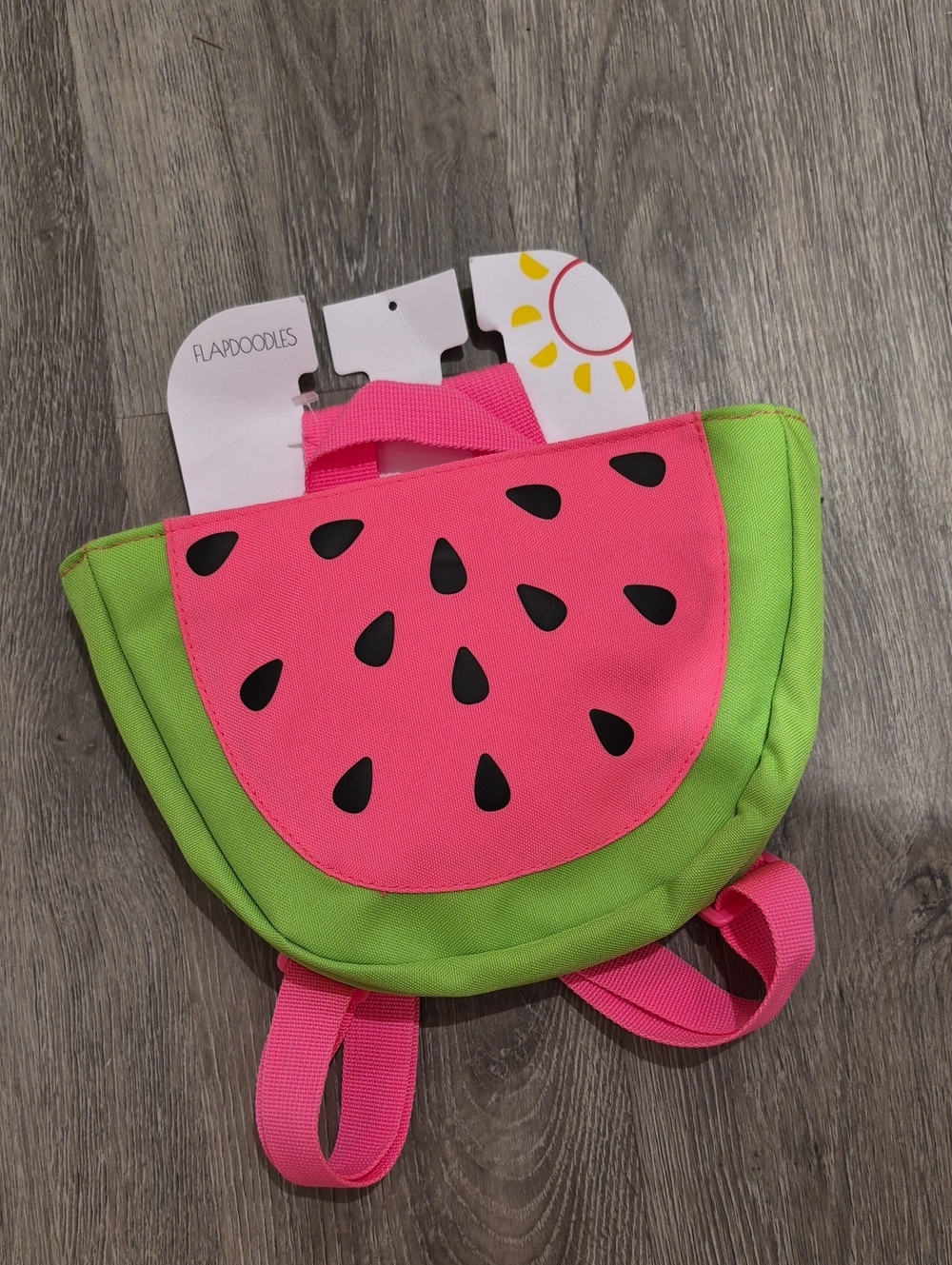 Flapdoodles Pink & Green Watermelon Kids Backpack